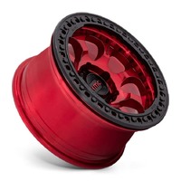 KMC Km237 Riot Beadlock Candy Red W/ Satin Black Ring Wheels (17x8.5 +0)  [WHEEL KIT, QTY: 4]