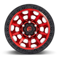 FUEL Off-Road D695 Covert Candy Red Black Bead Ring Wheels (18x9 +20)  [WHEEL KIT, QTY: 4]