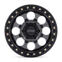 KMC Km550 Riot Sbl Anthracite W/ Satin Black Lip Wheels (17x8.5 +10)  [WHEEL KIT, QTY: 4]