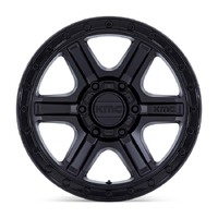 KMC KM551 Outrun Matte Black W/ Gloss Black Lip Wheels (18x9 +18)  [WHEEL KIT, QTY: 4]