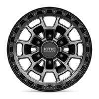 KMC KM718 Summit Satin Black W/ Gray Tint Wheels (17x8.5 +18)  [WHEEL KIT, QTY: 4]