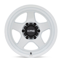 KMC KM728 Lobo Gloss White Wheels (17x8.5 +18)  [WHEEL KIT, QTY: 4]