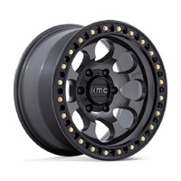 KMC Km550 Riot Sbl Anthracite W/ Satin Black Lip Wheels (17x8.5 +10)