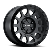 Method MR305 NV Matte Black - Gloss Black Lip Wheels (17x8.5 +25)