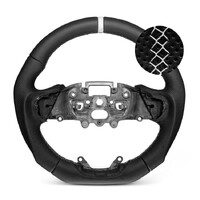 Trimmed Co. Full Leather w/ Perforated Grip Steering Wheel - White (Next Gen Ranger / Everest)