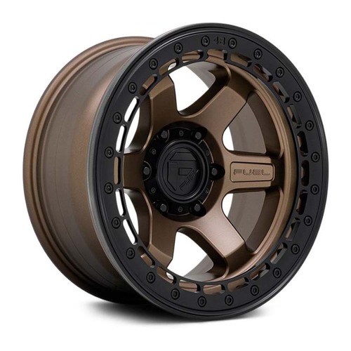 FUEL Off-Road D124 Block Beadlock Matte Bronze W/ Matte Black Ring Wheels (17x8.5 +0)  [WHEEL KIT, QTY: 4]