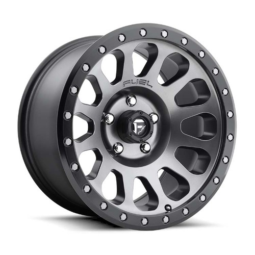 FUEL Off-Road D601 Vector Matte Gun Metal Black Bead Ring Wheels (18x9 +1)  [WHEEL KIT, QTY: 4]