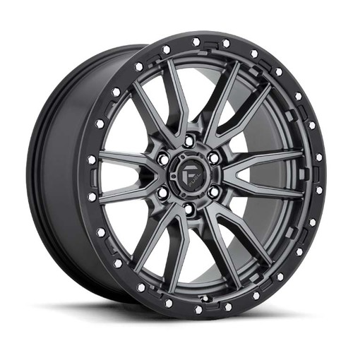 FUEL Off-Road D680 Rebel Matte Gun Metal Black Bead Ring Wheels (17x9 +1)  [WHEEL KIT, QTY: 4]