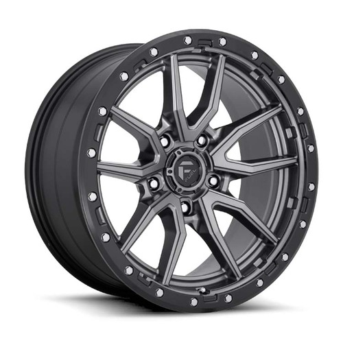 FUEL Off-Road D680 Rebel Matte Gun Metal Black Bead Ring Wheels (18X9 +20)  [WHEEL KIT, QTY: 4]