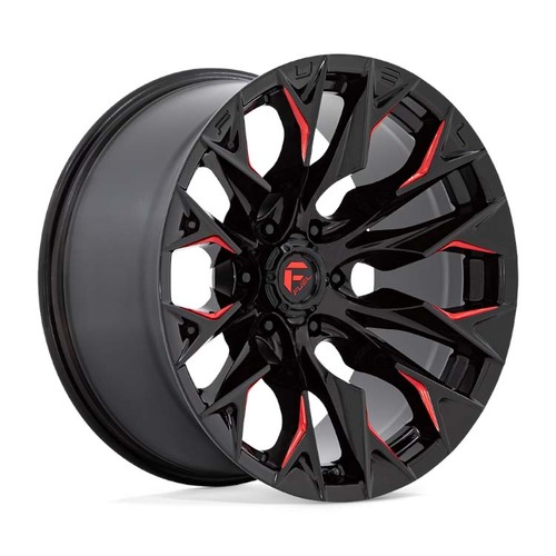 FUEL Off-Road D823 Flame Gloss Black Milled W/ Candy Red Wheels (20x9 +20)  [WHEEL KIT, QTY: 4]