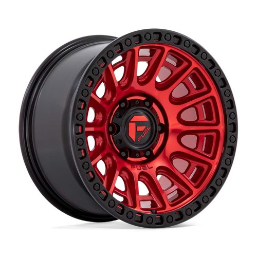 FUEL Off-Road D834 Cycle Candy Red W/ Black Ring  Wheels (17X8.5  +25)  [WHEEL KIT, QTY: 4]