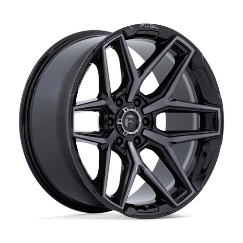 FUEL Off-Road Flux Gloss Black Brush Fc Gray Ddt Wheels (18x9 +1)  [WHEEL KIT, QTY: 4]