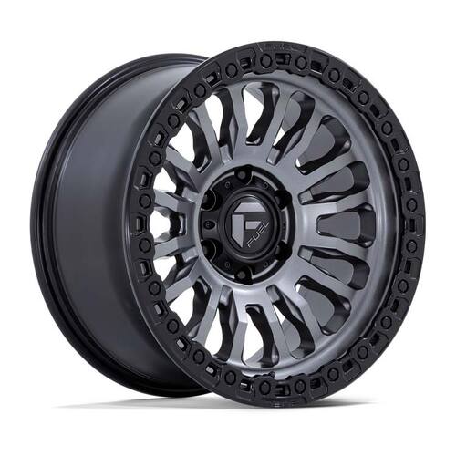 FUEL Off-Road FC857 Rincon Matte Gunmetal W/ M-Black Lip Wheels (17x9 +1)  [WHEEL KIT, QTY: 4]