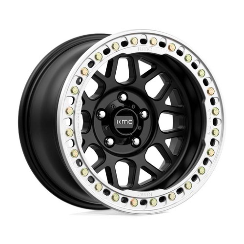 KMC Km235 Grenade Crawl Beadlock Satin Black Wheels (17x8.5 +0)  [WHEEL KIT, QTY: 4]