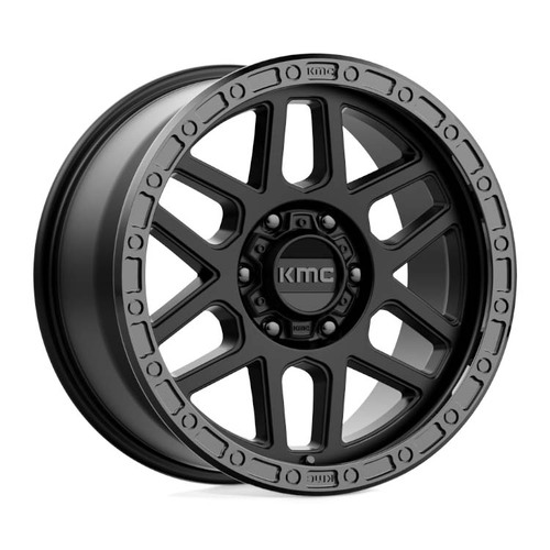 KMC Km544 Mesa Satin Black W/ Gloss Black Lip Wheels (20x9 +0)  [WHEEL KIT, QTY: 4]