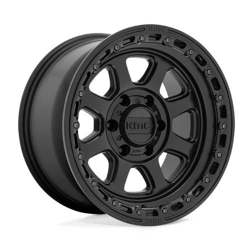 KMC Km548 Chase Satin Black W/ Gloss Black Lip Wheels (20x9 +0)  [WHEEL KIT, QTY: 4]