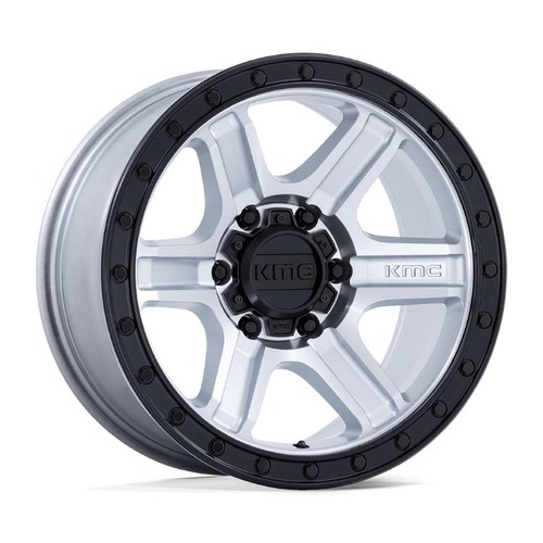 KMC KM551 Outrun Machined W/ Gloss Black Lip Wheels (17x8.5 +18)  [WHEEL KIT, QTY: 4]