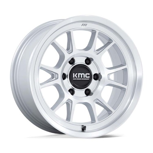 KMC Km729 Range Gloss Silver W/ Machined Face Wheels (17x8.5 +0)  [WHEEL KIT, QTY: 4]