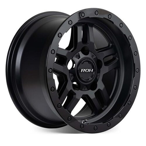 ROH Hammer Matt Black Gloss Lip Wheels (17x9 +25) [Single Wheel]