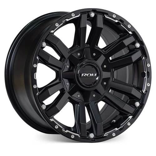 ROH Vapour Matt Black Machined Wheels (17x8 +30) [Single Wheel]